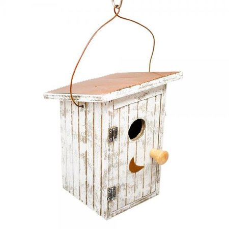 DISTRIBUTED BY BACKYARD E Birdie Loo White Birdhouse BE158